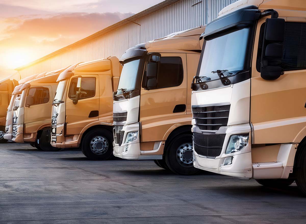 Fleet of prime mover trucks — emergency training for transport and logistics operators
